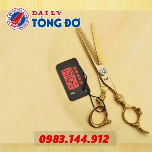 Bộ kéo cắt tỉa tóc KASHO Rồng Vàng Nhật Bản (Tặng Kèm Bao Da Đựng Kéo Cao Cấp + 2 Lược Toniguy) 14 - Keo Kasho Vang 6
