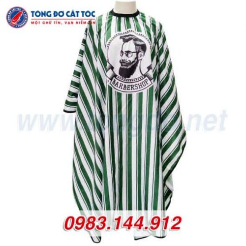 Áo choàng cắt tóc Barber Shop Màu Xanh (A2)
