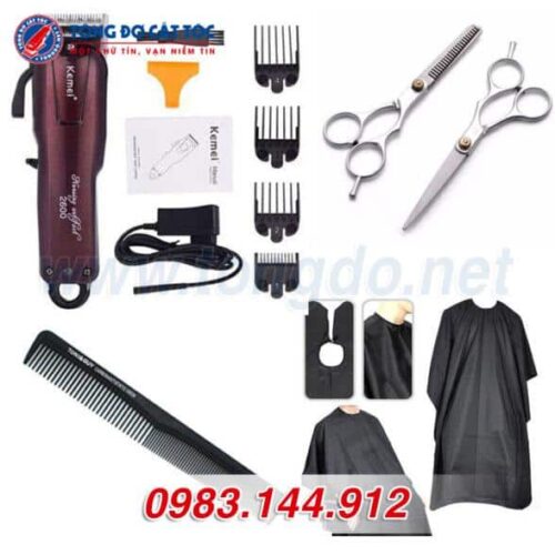 Combo Tông Đơ Cắt Tóc Kemei KM2600