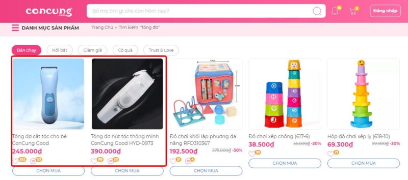 Tông đơ cắt tóc cho bé Concung Good 