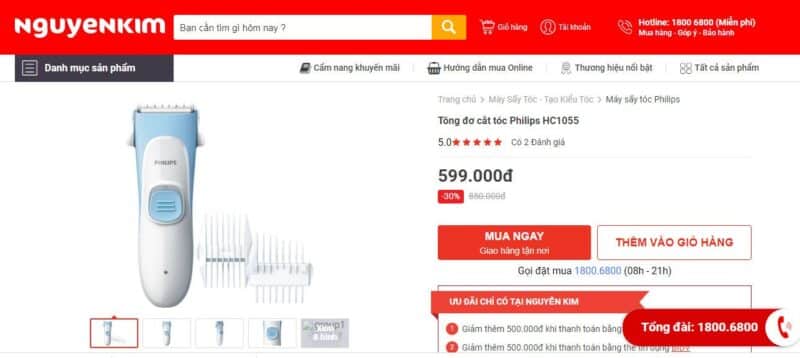 Tông đơ cắt tóc cho bé nguyen kim