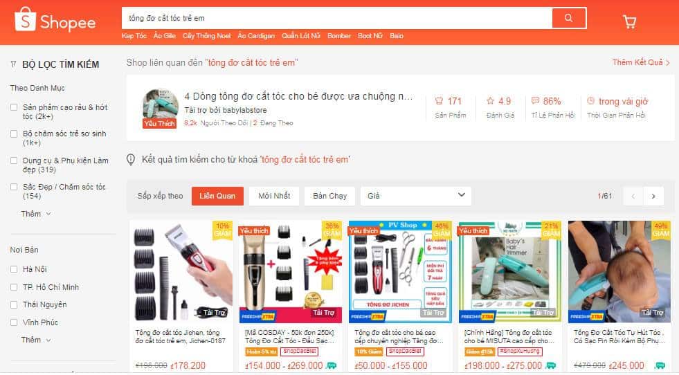 tông đơ cắt tóc cho bé Shopee