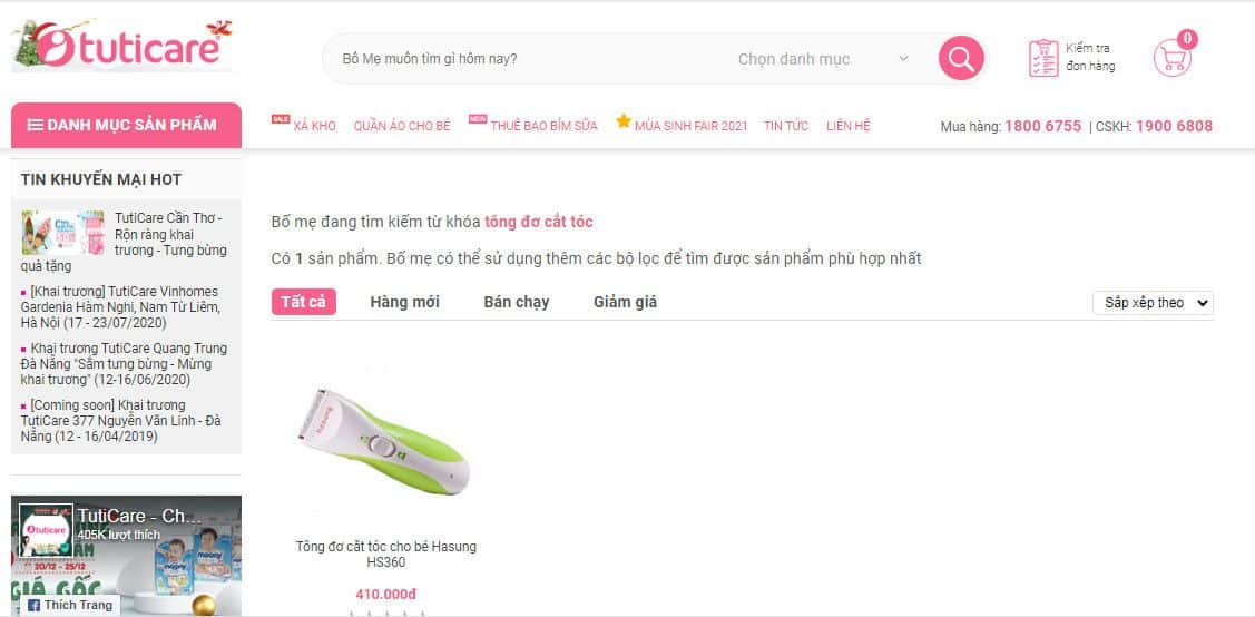 tông đơ cắt tóc cho bé Tuticare