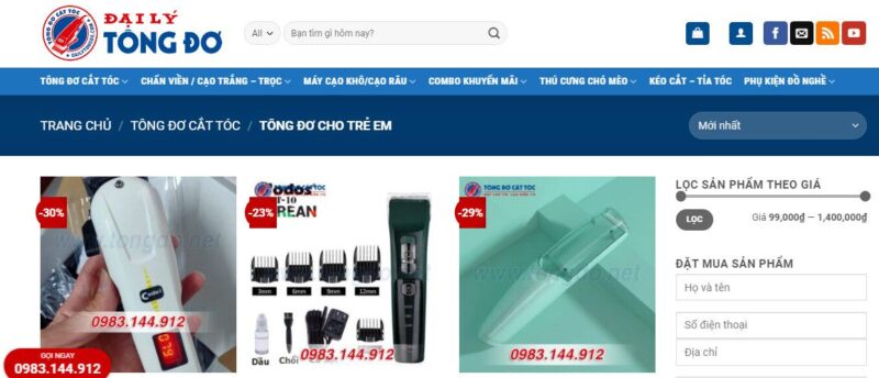 tông đơ cắt tóc cho bé Tuticare