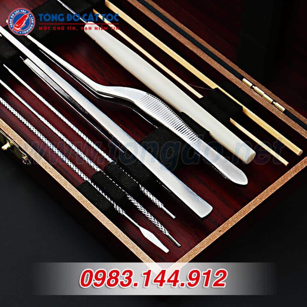Bộ dụng cụ lấy ráy tai 8 món hộp gỗ 3 Bộ dụng cụ lấy ráy tai 8 món hộp gỗ - Ảnh 3