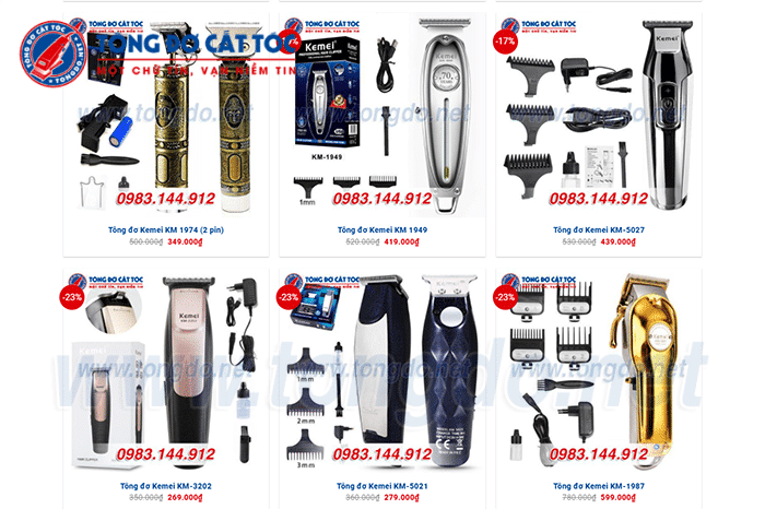 Tông đơ Kemei giá bao nhiêu? Có đắt không? 16 tong do cat toc kemei 1