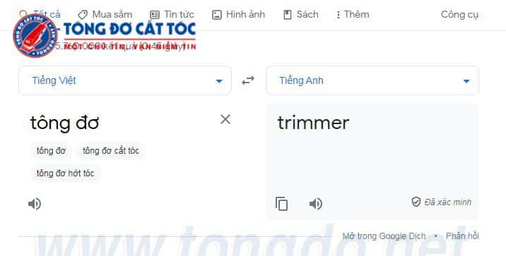 Tông đơ Tiếng Anh