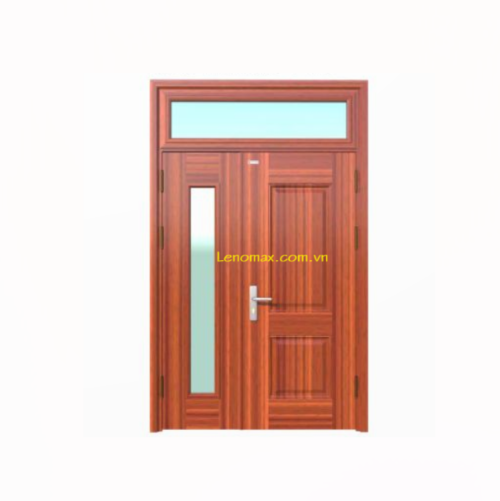 Cửa thép vân gỗ 2 cánh lệch H1