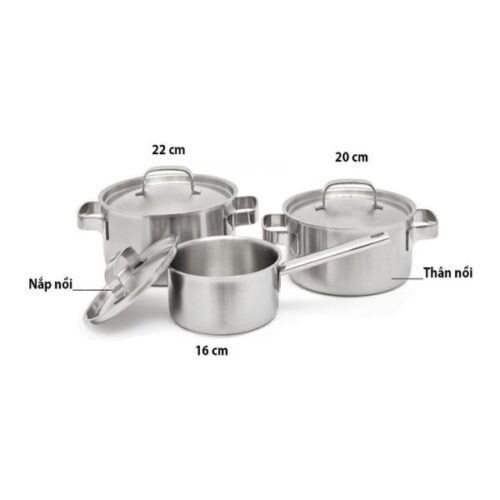 Bộ Nồi Inox 6 món Malloca SA-2030 3 Bộ Nồi Inox 6 món Malloca SA-2030