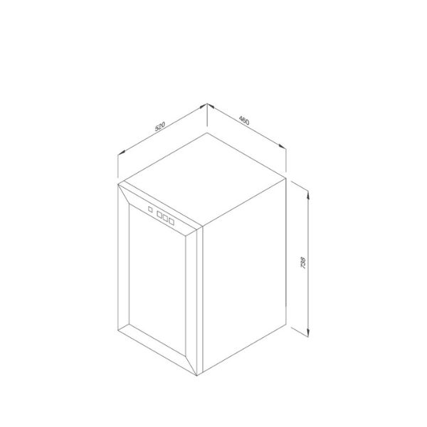 Kích thước của Tủ rượu Malloca MWC-65B Kích thước của Tủ rượu Malloca MWC-65B