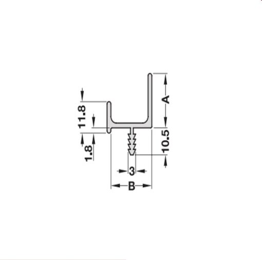 126.22.303_1 Tay Nắm Dạng Thanh Nhôm 3000mm Hafele 126.22.303