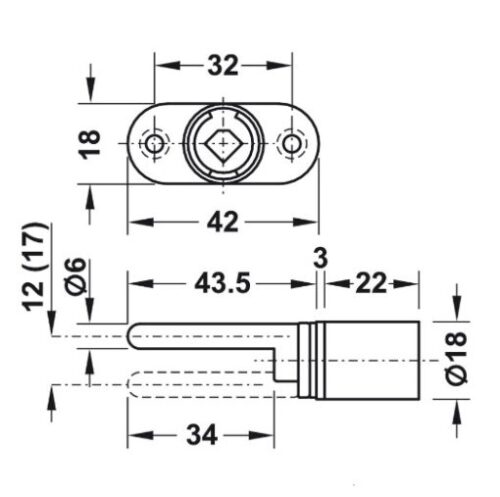 Khóa tủ 3 ngăn chìa sắt Hafele 234.98.611 3 Khóa tủ 3 ngăn chìa sắt Hafele 234.98.611