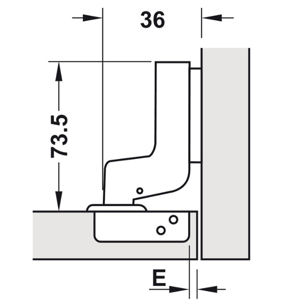 Bản lề lọt lòng Metalla SM 110° giảm chấn Hafele 315.11.752 Bản lề lọt lòng Metalla SM 110° giảm chấn Hafele 315.11.752