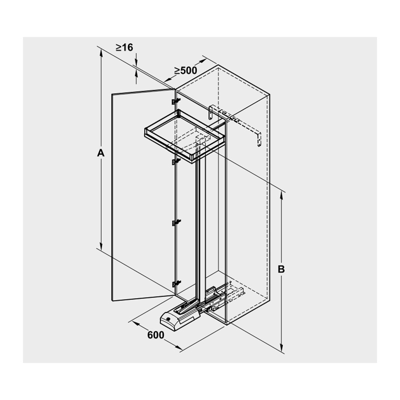 Kích thước của Bộ kệ 5 tầng Convoy Lavido 450mm Hafele 549.63.494 Kích thước của Bộ kệ 5 tầng Convoy Lavido 450mm Hafele 549.63.494