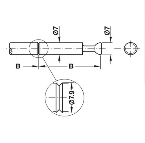 Chốt đôi khoảng cách B34mm Hafele 262.28.786 3 Kích thước của Chốt đôi khoảng cách B34mm Hafele 262.28.786