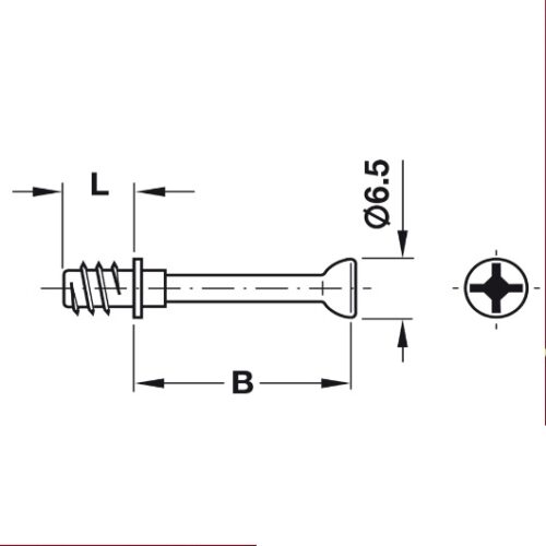 Chốt nối nhỏ Ren 8.5mm Hafele 262.28.615 3 Kích thước của Chốt nối nhỏ Ren 8.5mm Hafele 262.28.615