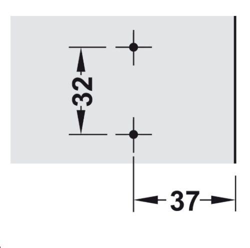 Đế bản lề Hafele 2 lỗ bắt vít với ốc điều chỉnh 315.98.656 3 Kích thước của Đế bản lề Hafele 2 lỗ bắt vít với ốc điều chỉnh 315.98.656