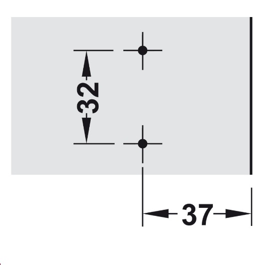 Kích thước của Đế bản lề Hafele 2 lỗ bắt vít với ốc điều chỉnh 315.98.656 Kích thước của Đế bản lề Hafele 2 lỗ bắt vít với ốc điều chỉnh 315.98.656