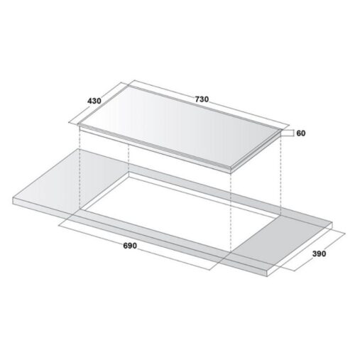 Bếp từ đôi Canzy CZ-29HN lắp âm 3 Kích thước bếp từ Canzy CZ-29HN