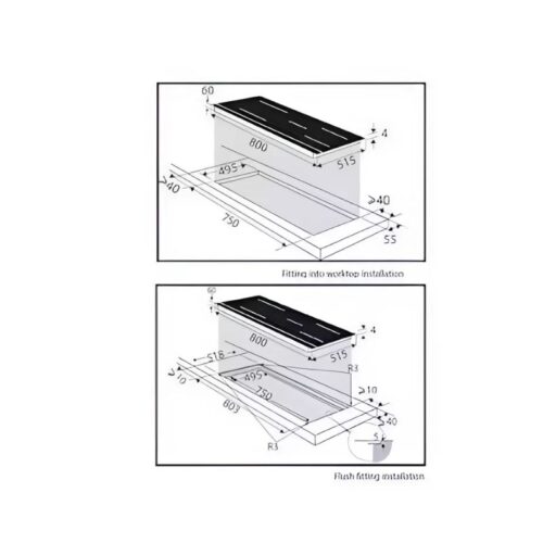 Bếp từ Brandt 4 vùng nấu BPI384BH lắp âm 4 Kích thước bếp từ Brandt 4 vùng nấu BPI384BH lắp âm