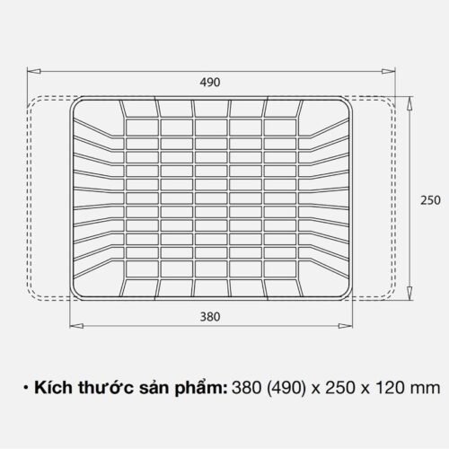 Giỏ để đồ inox Kluger KB-601S 5 Kích thước giỏ để đồ inox Kluger KB-601S