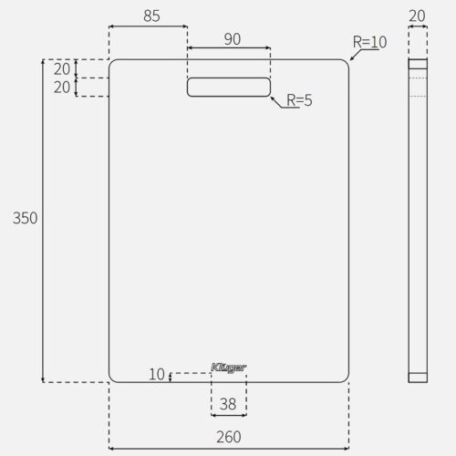 Thớt gỗ tre Kluger KCB-104W 5 Kích thước thớt gỗ tre Kluger KCB-104W