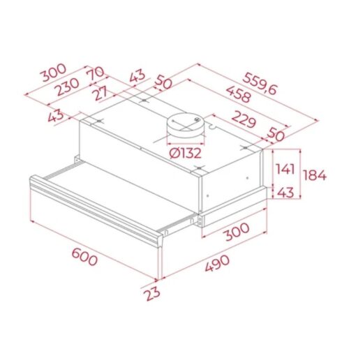 Máy hút mùi âm tủ Teka TOTAL CNL 6415 40436810 4 Kích thước máy hút mùi âm tủ Teka TOTAL CNL 6415 40436810