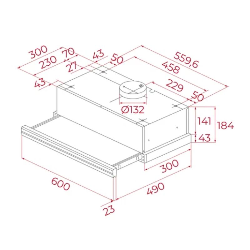 Kích thước máy hút mùi âm tủ Teka TOTAL CNL 6415 40436810 Kích thước máy hút mùi âm tủ Teka TOTAL CNL 6415 40436810