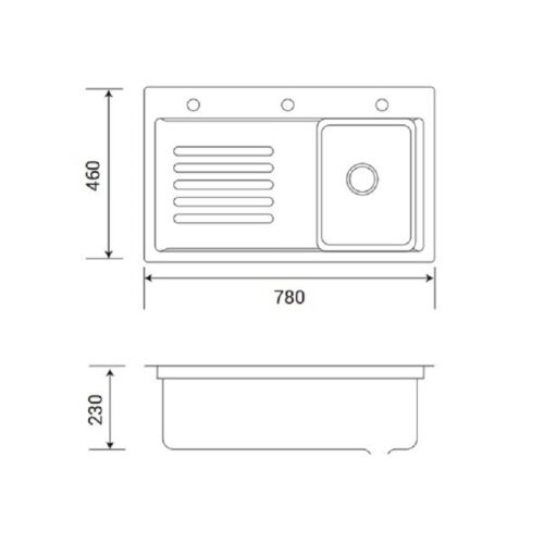 Chậu rửa bát Henry HR-C7846IH BLACK 3 Kích thước chậu rửa bát Henry HR-C7846IH BLACK