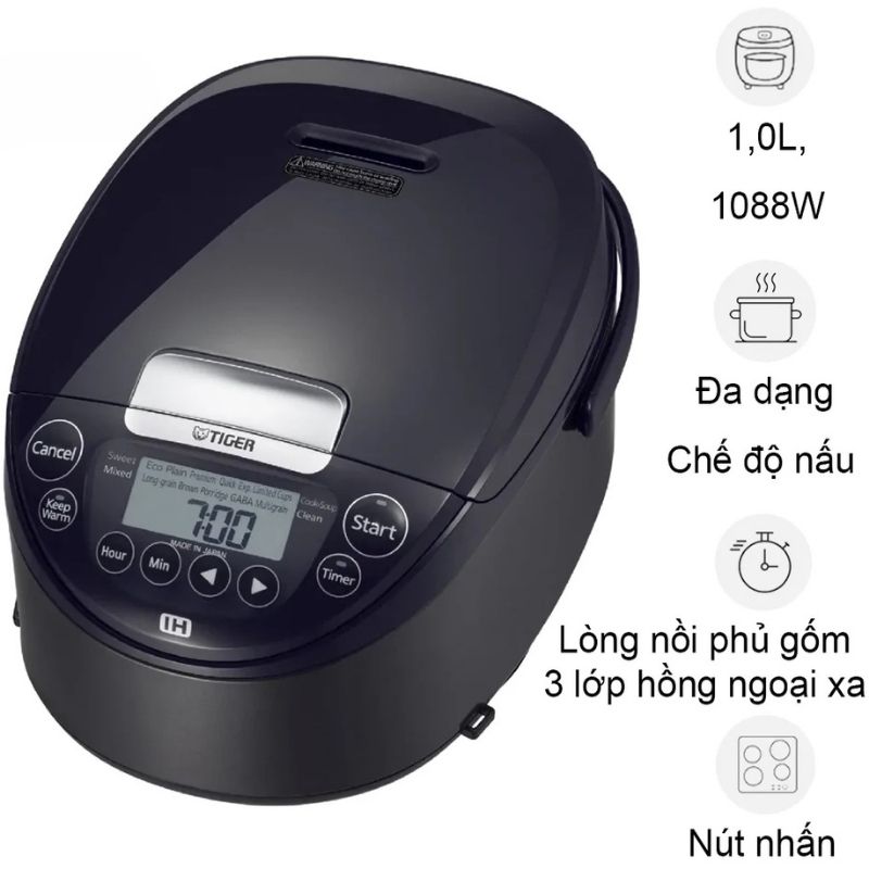 Nồi cơm điện cao tần Tiger JPW-H10V 1.0 Lít Nồi cơm điện cao tần Tiger JPW-H10V 1.0 Lít