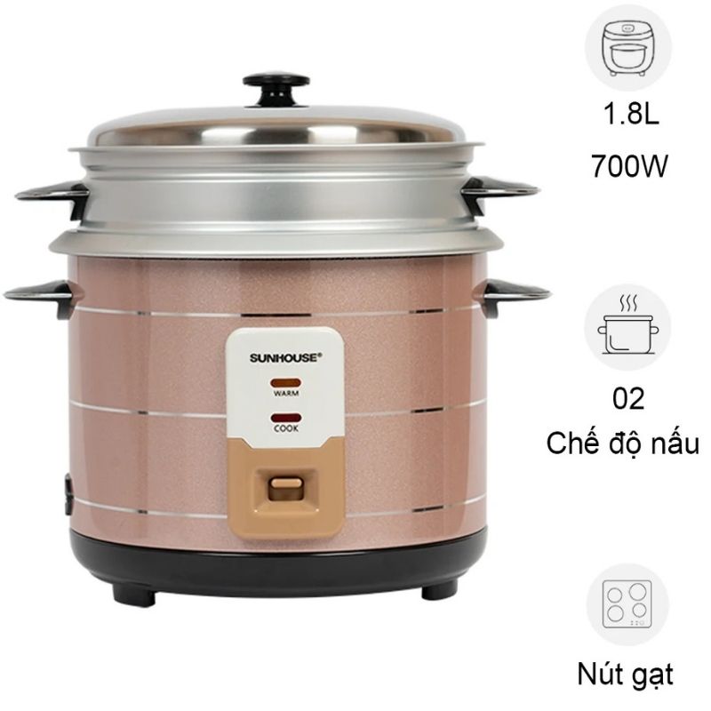 Nồi cơm điện Sunhouse SHD8125 1.8 Lít Nồi cơm điện Sunhouse SHD8125 1.8 Lít