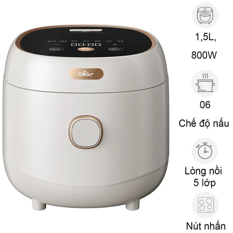 Nồi cơm điện tử Bear DFB-C40K6 1.5 Lít Nồi cơm điện tử Bear DFB-C40K6 1.5 Lít