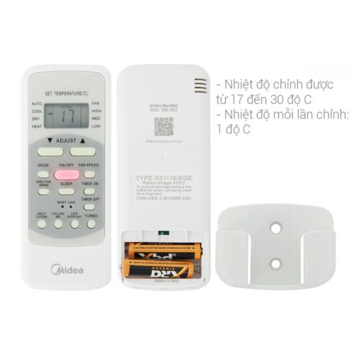 Điều khiển điều hòa 1 chiều Midea MSAFII-18CRN8