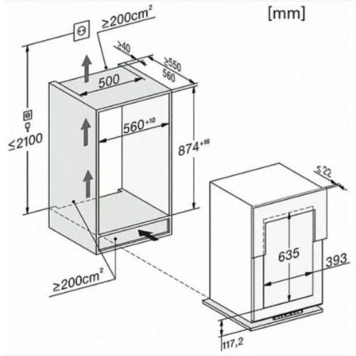 Tủ Bảo Quản Rượu Vang Miele KWT 6422 i 4 Kích thước Tủ Bảo Quản Rượu Vang Miele KWT 6422 i