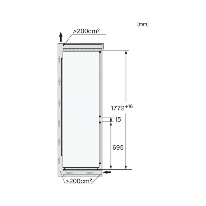 Kích thước tủ lạnh Miele KFN 7774 D Kích thước tủ lạnh Miele KFN 7774 D