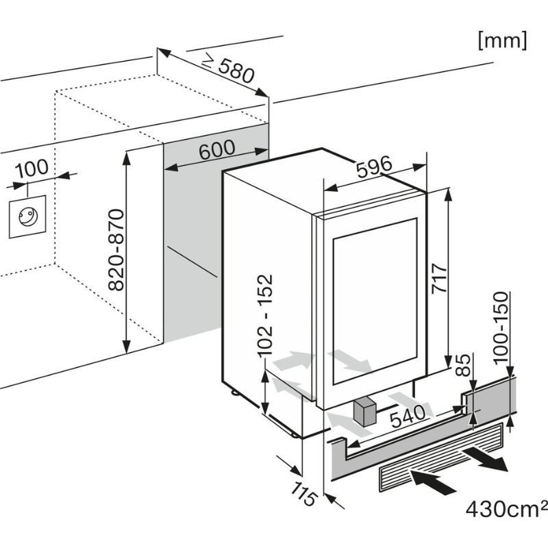 Kích thước tủ rượu Miele KWT 6322 UG-1 Kích thước tủ rượu Miele KWT 6322 UG-1