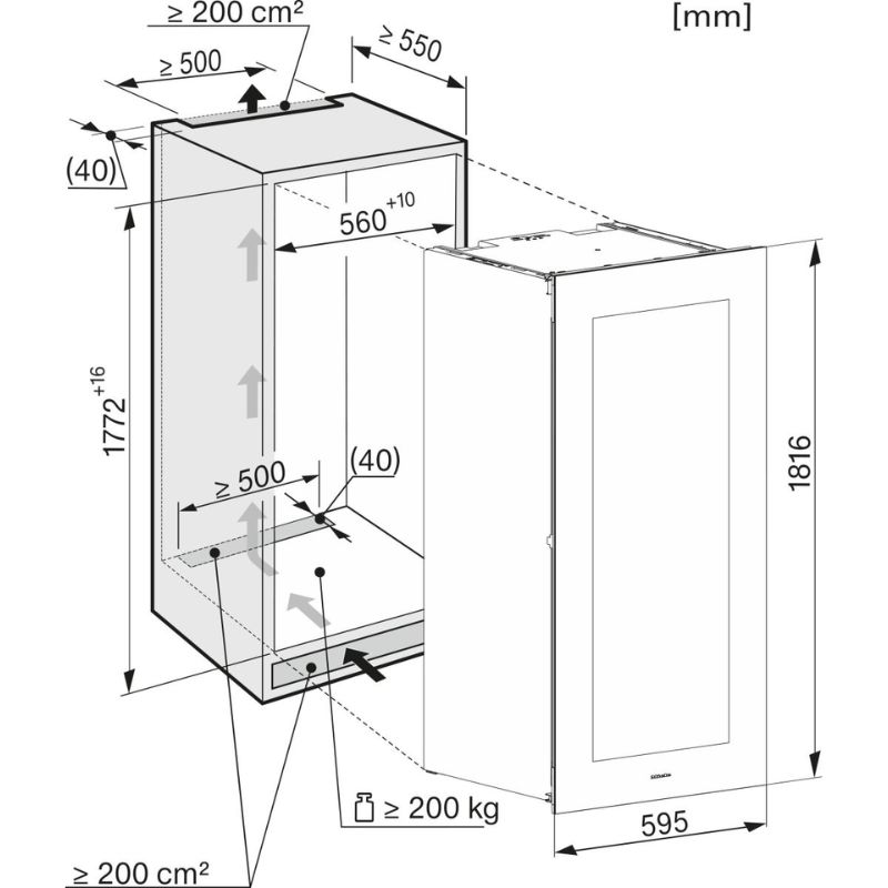 Kích thước tủ rượu Miele KWT 6722 iGS-1 Kích thước tủ rượu Miele KWT 6722 iGS-1