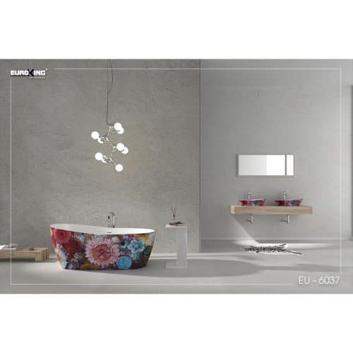 Ảnh thực tế bồn tắm Louise EuroKing không massage EU-6037 Hoa văn