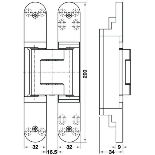 BẢN LỀ ÂM TE540 3D, SC Hafele 924.17.223