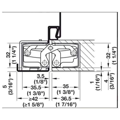 Cấu tạo BẢN LỀ ÂM TE540 3D, SC Hafele 924.17.223