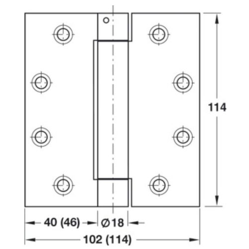 Cấu tạo BẢN LỀ BẬT CHROME MỜ 114MM Hafele 926.10.141