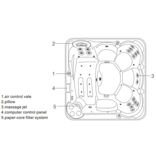 Cấu tạo bồn tắm massage Nofer Spa-002
