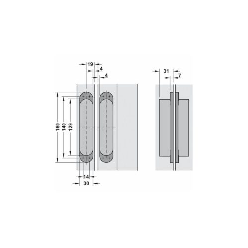 Cấu trúc Bản lề âm mạ chrome mờ,dt=40mm HÄFELE 927.91.834