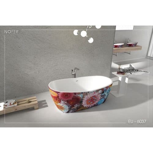 Hình ảnh bồn tắm Louise EuroKing không massage EU-6037 Hoa văn