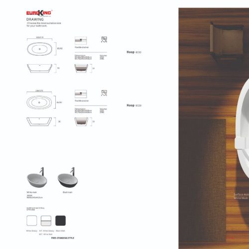 Kích thước bồn tắm Hoop EuroKing không massage EU-6030-1700 White