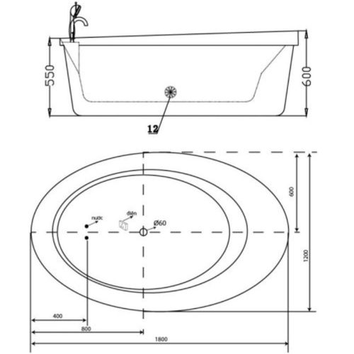 Kích thước bồn tắm massage NOFER NG-1710DP