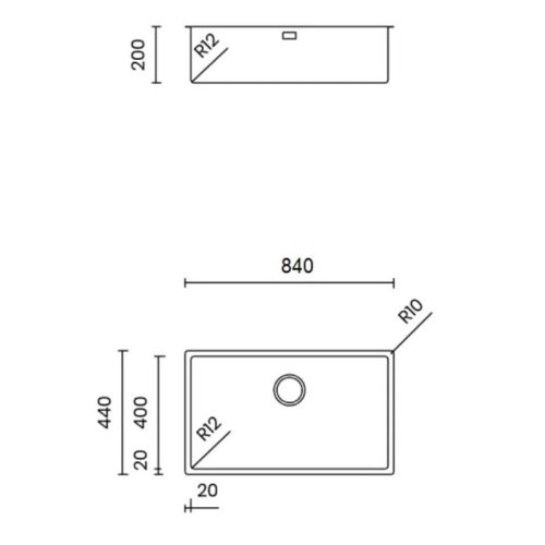 Kích thước chậu rửa bát Nobinox DURIX NT624