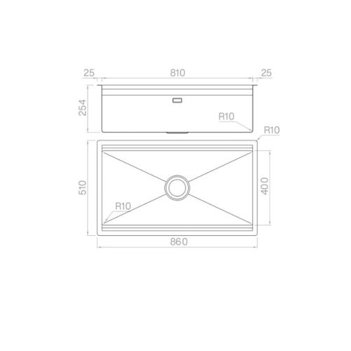 Chậu rửa bát Nobinox TITANIUM NA885U 4 Kích thước chậu rửa bát Nobinox TITANIUM NA885U
