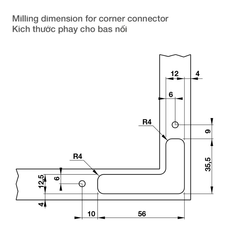 Thông số Bas Nối Sử Dụng Với Khung Nhôm Hafele 342.79.718 Thông số Bas Nối Sử Dụng Với Khung Nhôm Hafele 342.79.718
