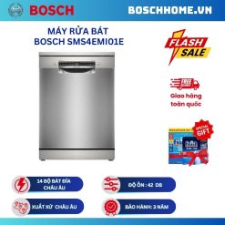 Máy rửa bát Bosch SMS4EMI01E serie 4, độc lập